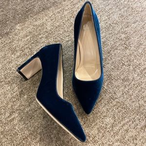 Dee Keller Park Pumps in Navy Blue Velvet